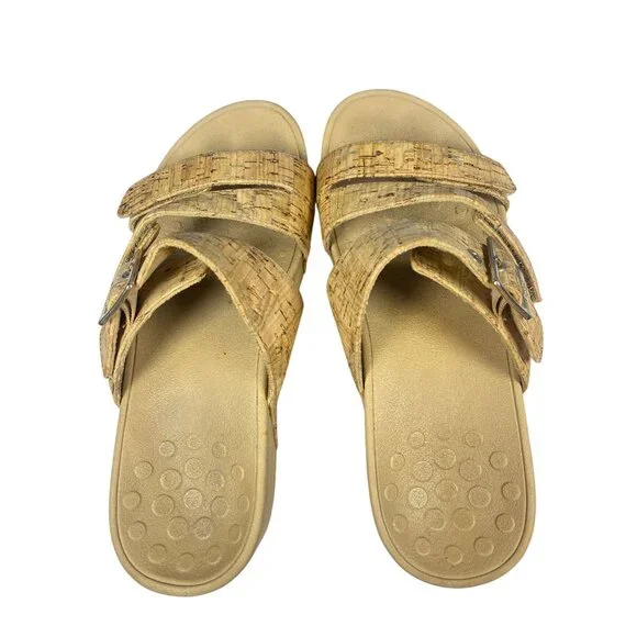 Vionic Pacific Rio Gold Slide On Sandals Women's 8 - Picture 14 of 15